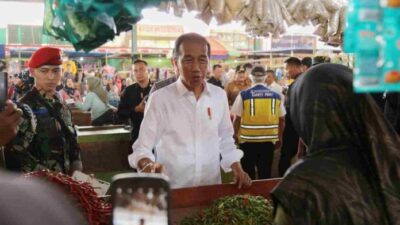 Gubernur Arinal Dampingi Presiden Jokowi Cek Harga Komoditas Pangan di Pasar Baru Rumbia