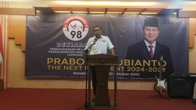 Persaudaraan 98 Lampung Deklarasi Dukung Prabowo – Gibran