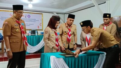 Bawaslu Pesisir Barat MoU dengan Kwarcab Terkait Saka Adhyasta Pemilu