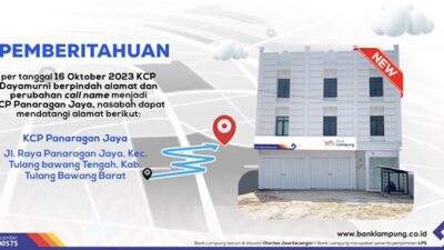 Bank Lampung KCP Dayamurni Pindah Alamat
