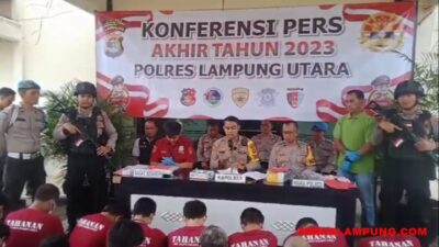 Tahun 2023, Polres Lampung Utara Amankan 458 Pelaku Kejahatan