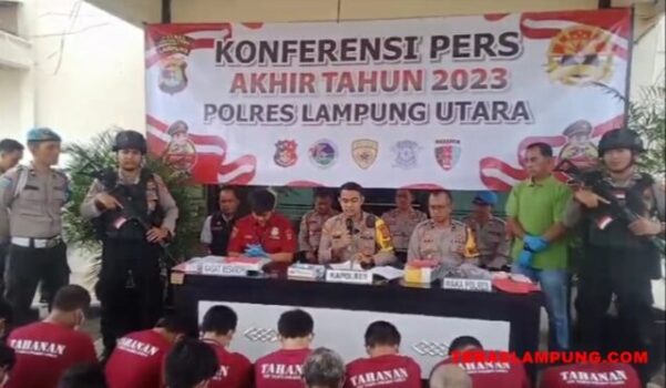 Tahun 2023, Polres Lampung Utara Amankan 458 Pelaku Kejahatan