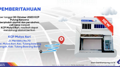 Bank Lampung KCP Pulung Kencana Pindah Alamat