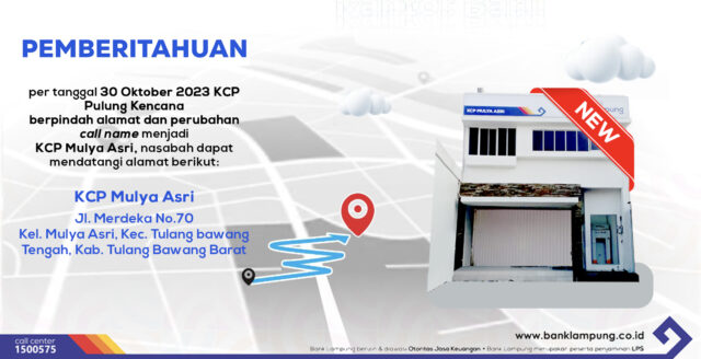 Bank Lampung KCP Pulung Kencana Pindah Alamat