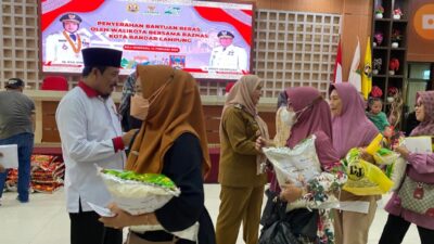 Harga Beras Melambung, Baznas Bandarlampung Bagikan 8,5 Ton Beras