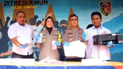 Polda Lampung Ungkap Pengedaran Uang Palsu di Lampung Tengah