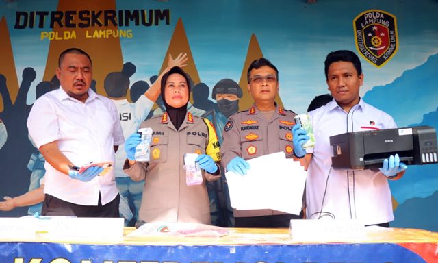 Polda Lampung Ungkap Pengedaran Uang Palsu di Lampung Tengah