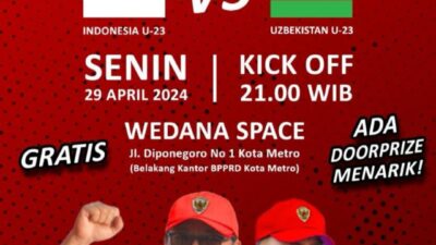Pemkot Metro Gelar Nobar Indonesia Vs Uzbekistan di Cagar Budaya