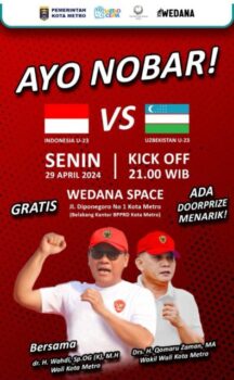 Pemkot Metro Gelar Nobar Indonesia Vs Uzbekistan di Cagar Budaya