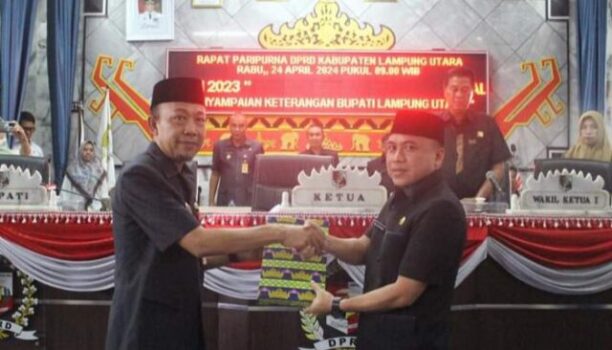 DPRD Lampung Utara Gelar Sidang Paripurna LKPj Bupati Lampung Utara Tahun Anggaran 2023