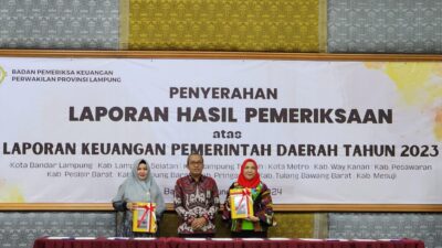 LKPD 2023, Pemkot Bandarlampung Raih WTP dari BPK