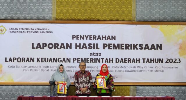 LKPD 2023, Pemkot Bandarlampung Raih WTP dari BPK