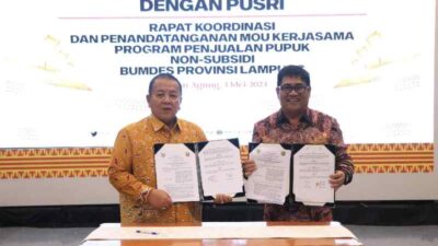 Gubenur Arinal Tandatangani Kesepakatan Bersama PT Pusri