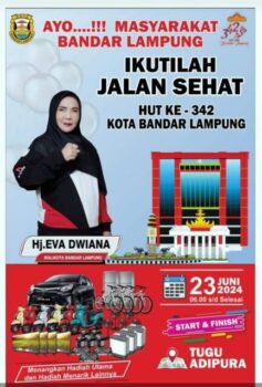 HUT Bandarlampung, Pemkot Gelar Jalan Sehat Berhadiah Utama Mobil