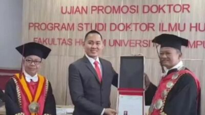 Promosi Doktor, Zainudin Hasan Tawarkan Penyelesain Perkara Pidana Melalui Hukum Adat