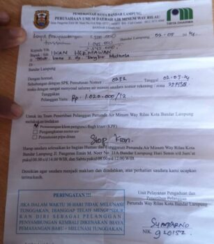 Perumda Way Rilau Putus Sambungan Pelanggan Keluarga Belum Mampu