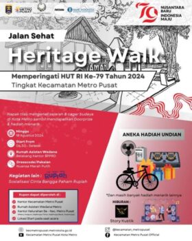 Kecamatan Metro Pusat Rayakan Kemerdekaan dengan “Heritage Walk”