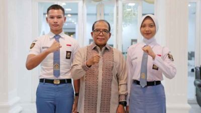 Pj. Gubernur Samsudin Terima 2 Paskibraka Asal Provinsi Lampung, Bertugas Pengibaran Bendera di IKN