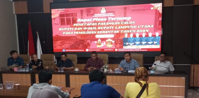 KPU Lampung Utara Tetapkan Dua Pasangan Calon Bupati-Wakil Bupati