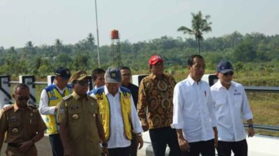 Pj. Gubernur Samsudin Dampingi Presiden Jokowi, Resmikan Bendungan Marga Tiga