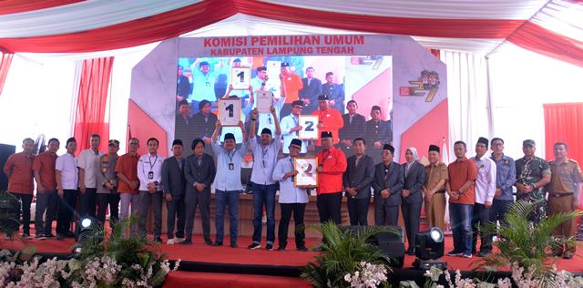 Pj Sekdakab Lamteng Hadiri Pengundian dan Penetapan Nomor Urut Paslon Bupati-Wakil Bupati