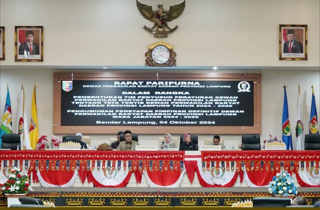 DPRD Lampung Usulkan Lima Pimpinan Definitif Periode 2024-2029