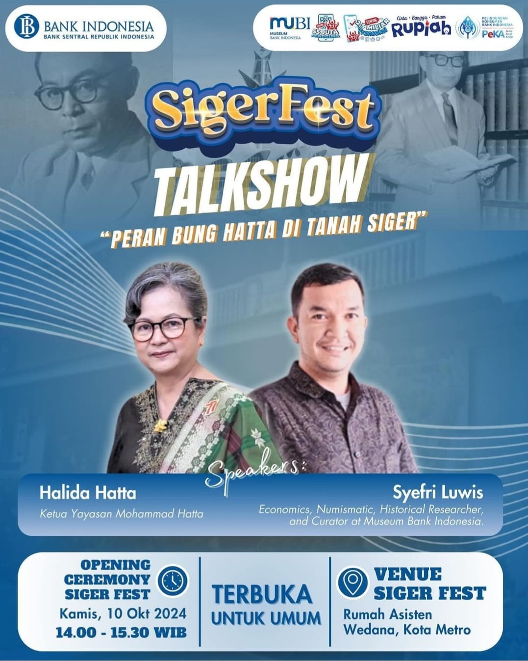 Putri Bung Hatta akan Kunjungi Siger Fest di Rumah Asisten Wedana Metro