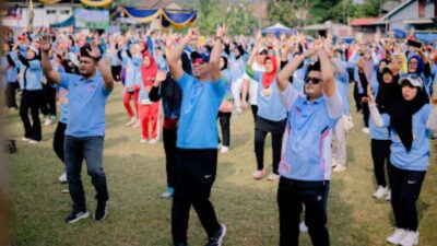 Mirza Hadiri Apel Barisan Caping Petani dan Buka Senam Sehat di Lampung Selatan