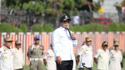 Pj. Gubernur Samsudin Pimpin Apel Pasukan Polisi Pamong Praja di Lingkungan Pemprov Lampung