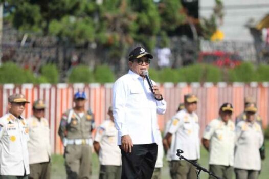 Pj. Gubernur Samsudin Pimpin Apel Pasukan Polisi Pamong Praja di Lingkungan Pemprov Lampung