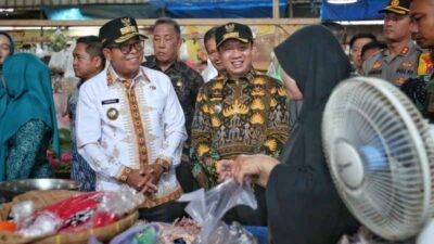 Pj. Gubernur Samsudin Tinjau Harga Bahan Kebutuhan Pokok dan Berdialog dengan Pedagang