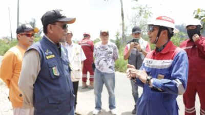 Pemprov Lampung dan PT Pertamina Tinjau Perbaikan Jalan Talang Padang-Ngarip Terdampak Longsor