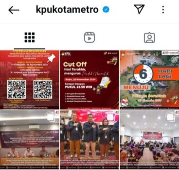 KPU Kota Metro Hapus Postingan di Instagram Pembatalan Wahdi-Qomaru