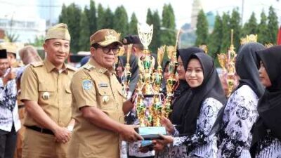 Pj. Gubernur Samsudin Pimpin Upacara HUT ke-79 PGRI dan Hari Guru Nasional Tingkat Provinsi Lampung 2024