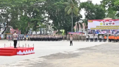 Kolaborasi Tangguh, Polres Lampung Selatan dan Lintas Sektoral Gelar Apel Siaga Bencana