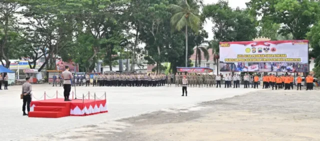 Kolaborasi Tangguh, Polres Lampung Selatan dan Lintas Sektoral Gelar Apel Siaga Bencana