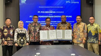 Gandeng PT Pos Indonesia, Kini Jangkauan Bank Lampung Makin Luas