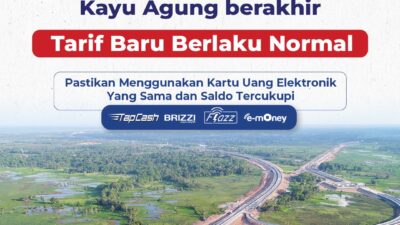 Diskon Berakhir, HK Berlakukan Tarif Normal di Tol Terbanggi Besar – Pematang Panggang – Kayu Agung