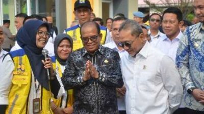 Pj. Gubernur Lampung Dampingi Menko Bidang Pangan Resmikan Pasar Natar