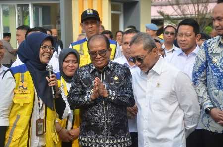 Pj. Gubernur Lampung Dampingi Menko Bidang Pangan Resmikan Pasar Natar