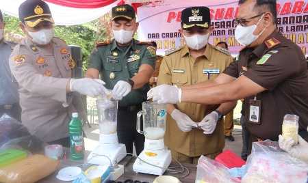 Dandim 0410/KBL Hadiri Pemusnahan Barang Bukti Berbagai Kasus Tindak Pidana