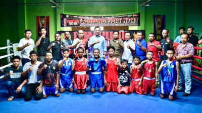 Bupati Egi Hadiri Final Kejuaraan Tinju Lampung Fight Night 2025