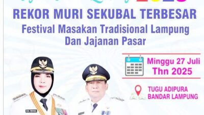 Digelar Minggu Pagi, 27 Juli 2025, Begawi Bandarlampung 2025 akan Pecahkan Rekor MURI Sekubal Terbesar