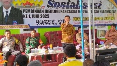 Yuse Sosialisasikan Ideologi Pancasila di Kampung Banjar Masin