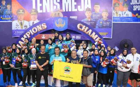 Lampung Ukir Prestasi, Tenis Meja Beregu Putri Raih Medali Perunggu Pornas Korpri 2025
