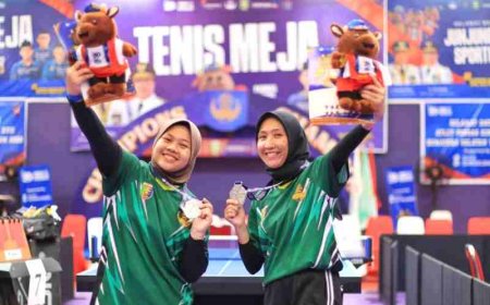 Ganda Putri Lampung Cabor Tenis Meja Tembus Final dan Raih Medali Perak di Pornas Korpri 2025