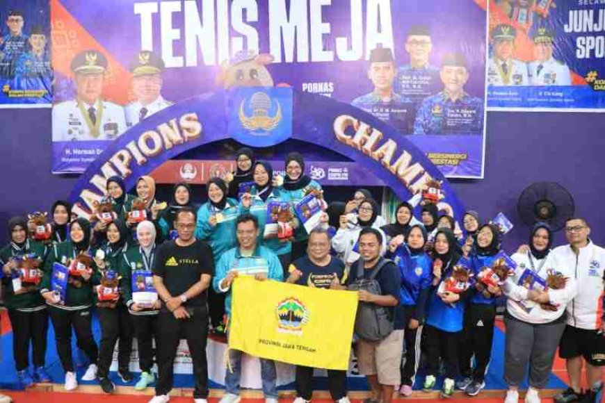 Lampung Ukir Prestasi, Tenis Meja Beregu Putri Raih Medali Perunggu Pornas Korpri 2025