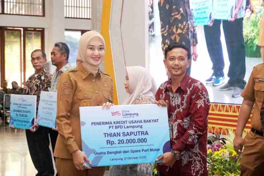 Wagub Lampung Serahkan KUR ke Pelaku UMKM, Dukung Program Nasional Penciptaan Lapangan Kerja