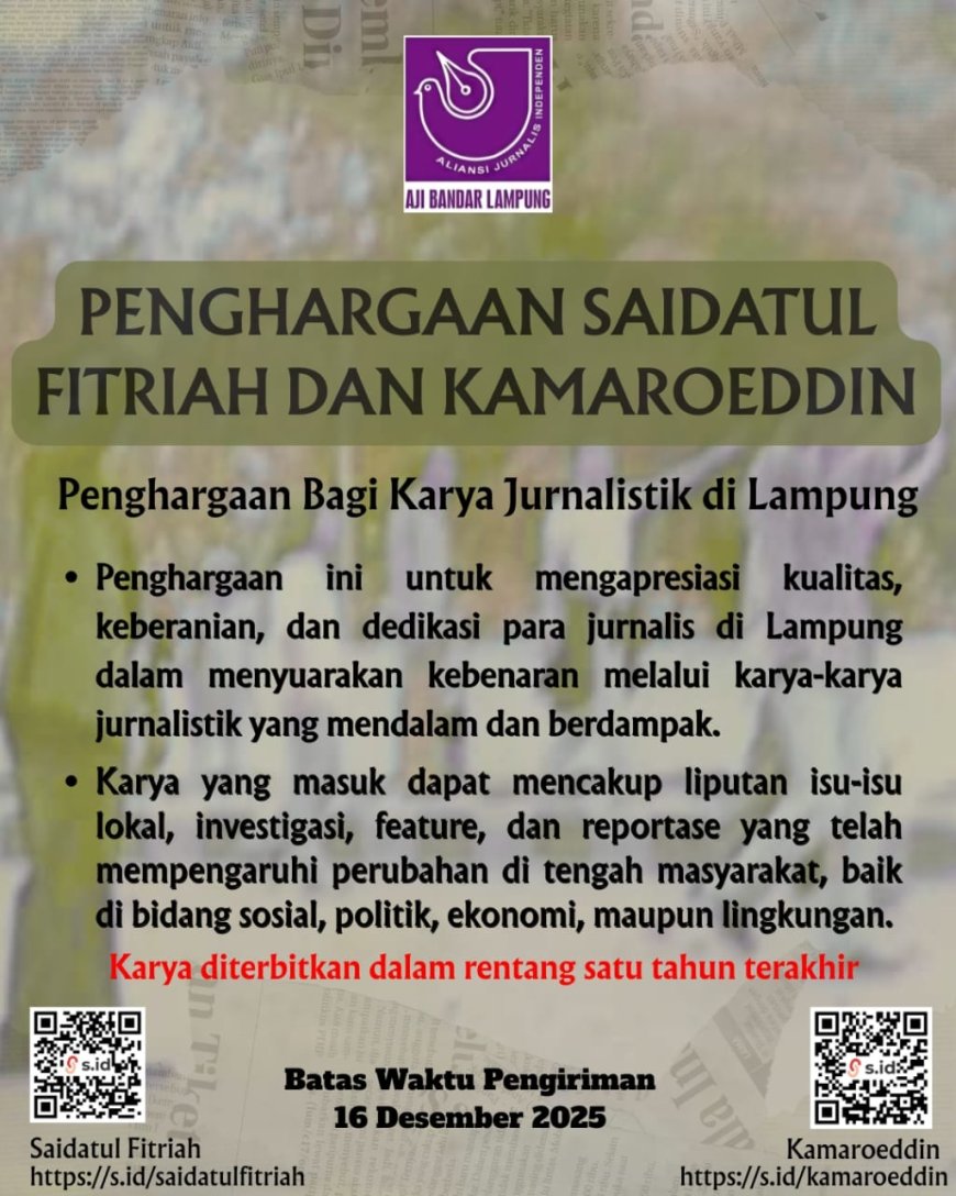 AJI Bandarlampung Kembali Gelar Anugerah Saidatul Fitriah dan Kamaroeddin