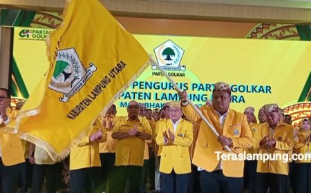 Dilantik Sebagai Ketua Partai Golkar Lampung Utara, Ini Target Arnando Ferdiansyah